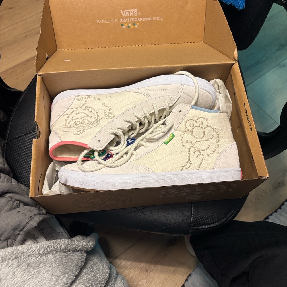 Vans Cream Cartoon High-Top Sneakers